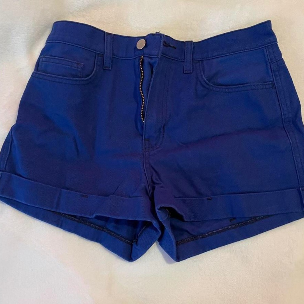 royal blue denim shorts